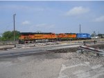 BNSF 7539 BNSF 2018 BNSF 2049  8Apr2011  Sitting in the Yard at Adams Street 